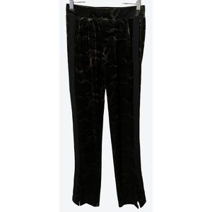 Pam & Gela Size P Green Brown Black Camouflage Velvet Slit Ankle Track Pants